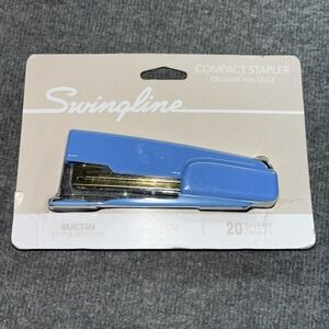 Swing line compact stapler deluxe vintage blue sheet capacity‎